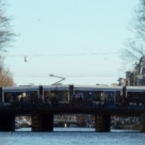Trams on the bridges