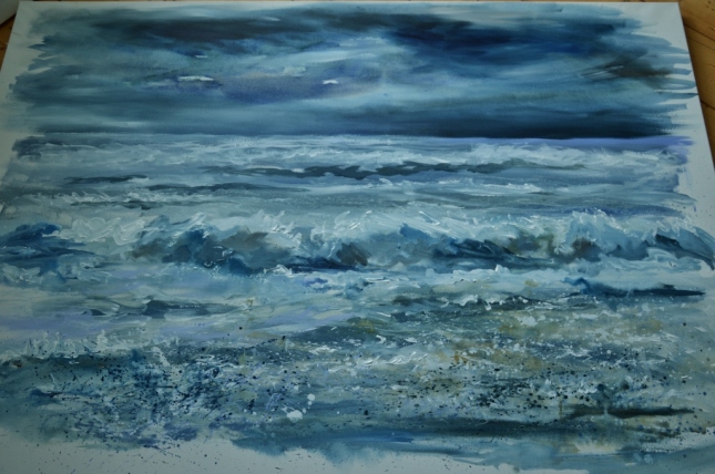 "Sea Gazing" Finished. 140cm x 110 cm Acrylic on canvas