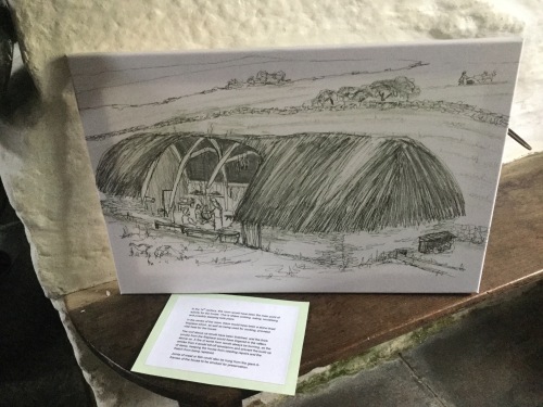 Old Post Office Tintagel Medieval Longhouse. Sketch copyright of artist Sue Read